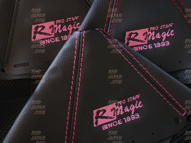 R-Magic Shift & Side Brake Boot Set Red Leather Black Stitch with